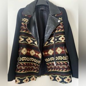 Zara combo leather jacket